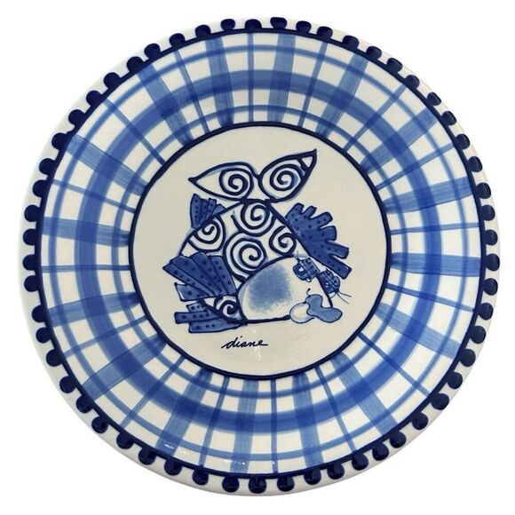 Blue Sky Come Dream With Me By Diane Plates Delft Collection Fish Texture - Picture 1 of 3